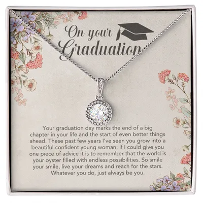 On Your Graduation Necklace, Mom & Dad - Sweethearts Necklace, Grad Gift, Grad Necklace, Graduation Day, Gift For Daughter, Friend, Gift From Dad And Mom, Mom & Dad - Love Knot Necklace, Graduation Necklace Gift For Her