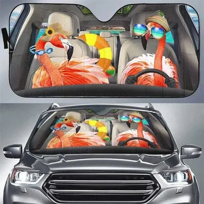 Happy Flamingo Car Sunshade Limited, Flamingo Auto Sun Shade For Windshield