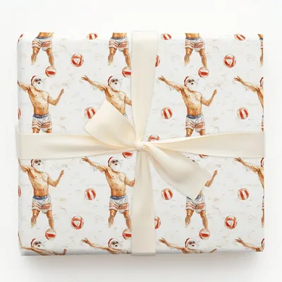 Sandy Smash Santa - Gift Wrap for Christmas, Holidays Wrapping Paper, Christmas Wrapping Paper