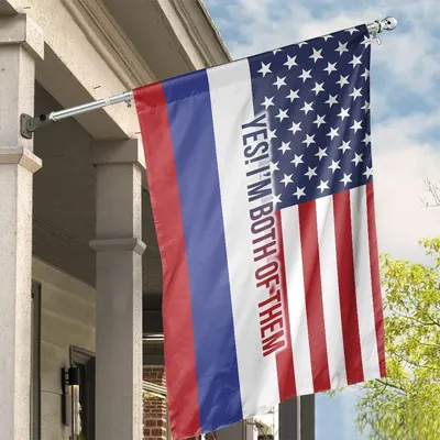 Russian American Heritage Garden Flag, Usa & Russia Split Design, Immigrant Pride Yard Decor Vertical House Flag
