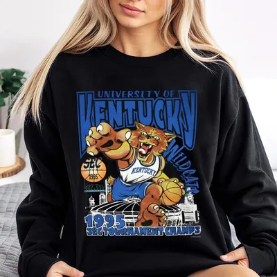 Vintage 1995 Kentucky Wildcats Sweatshirt Graphic Casual Graphic Sweatshirt Sport Clothing Cotton Menswear Top Sweatshirt Streetwear