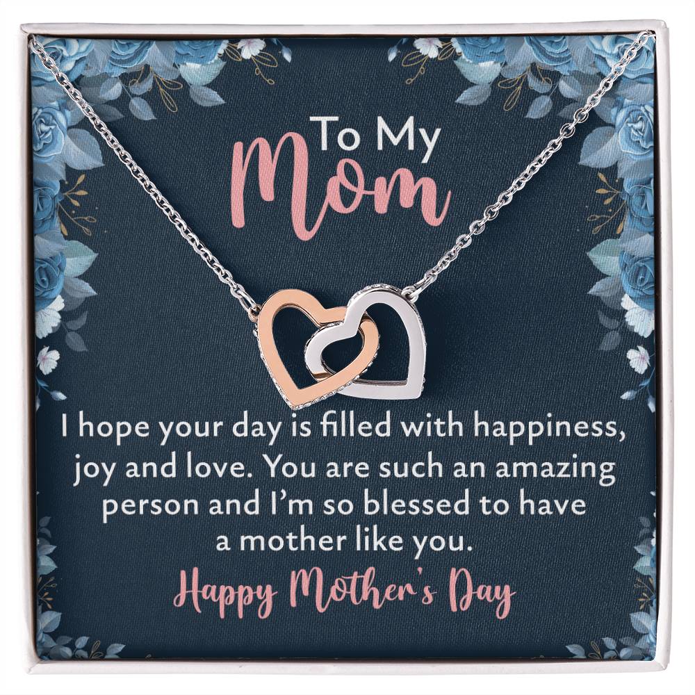 To My Mom Interlocking Hearts Necklace