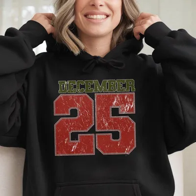 December 25 Retro Christmas Hoodie, Halloween Gift, Gift For Women For Men, Y2k, Casual Top Unisex