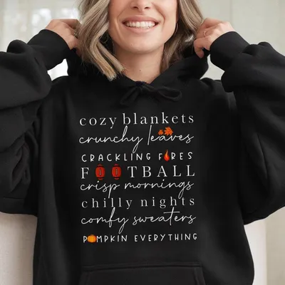 Cozy Blankets Crunchy Leaves Crackling Fires Football Hoodie Football Pumpkin Hoodie Fall Halloween Football