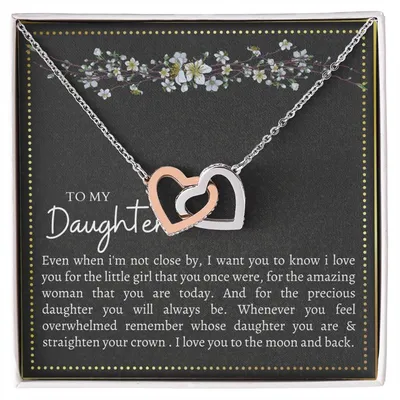 Gift For Daughter Interlocking Hearts Necklace