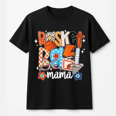 Basketball Mama Checkered T-Shirt Coquette Basketball Game Day T-Shirt Basketball Mom Gift Soft Comfy First Rate T-Shirt For Summer