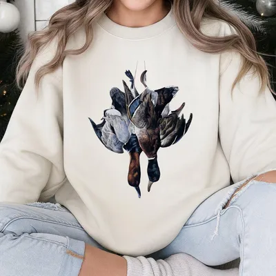 Dive Bomb Sweatshirt – Waterfowl Hunting Sweatshirt With Duck Bundle Graphic, Outdoor Camo Hunter For Men, Mallard Duck Dive Bomb Clothing Apparel
