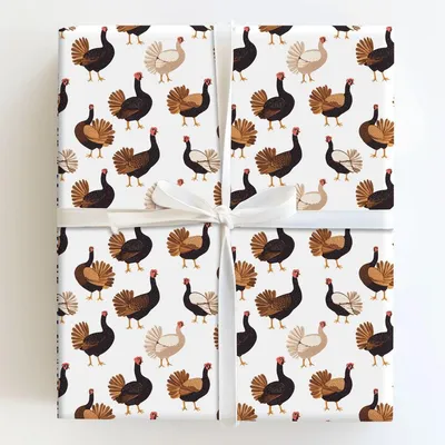 Turkey Trot - Gift Wrap for Christmas, Holidays Wrapping Paper, Christmas Wrapping Paper