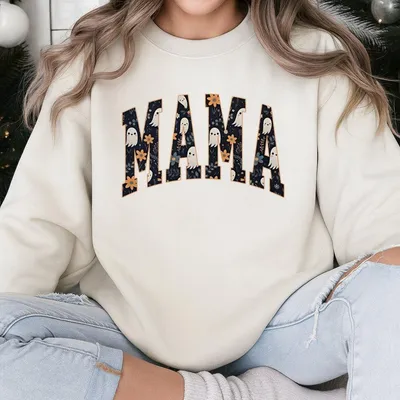 Retro Cute Ghost Sweatshirt, Women’S Fall Pumpkin Season Graphic Sweatshirt, Vintage Halloween Top