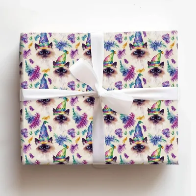 Mardi Gras Himalayan - Gift Wrap for Christmas, Holidays Wrapping Paper, Christmas Wrapping Paper