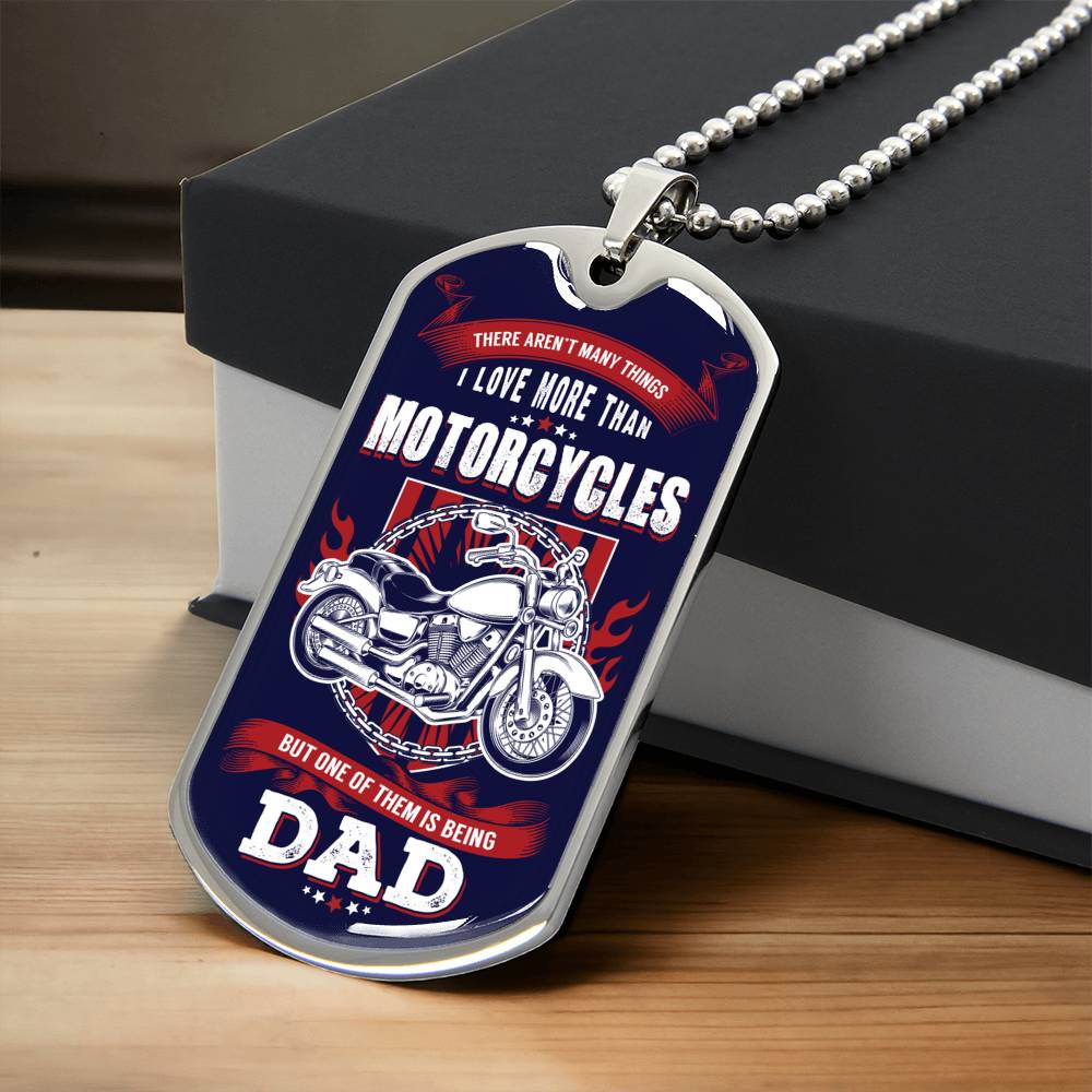 Dogtag Necklace For Bike Dad - Army Tag Necklace, Dog Tag