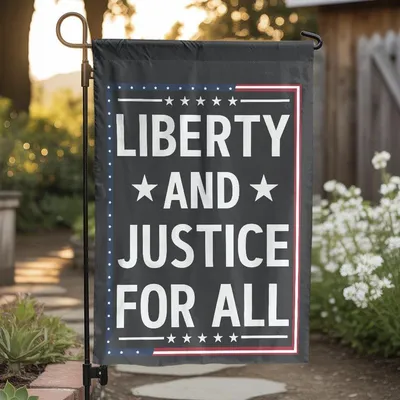 With Liberty And Justice For All Resist Hate Anti Maga Impeach Trump Flag Vertical Garden Flag
