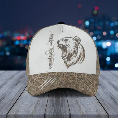 Baseball Cap Savage Buffalo Bear Claw With Dry Grass Camouflage And Outdoor Shorts Panel Baseball Cap