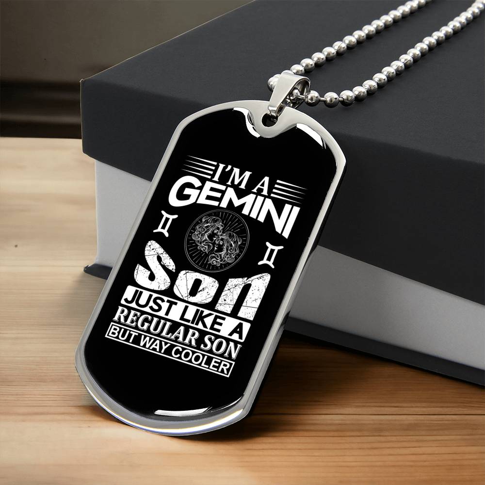 Gemini Son Dog Tag - Army Tag Necklace, Dog Tag