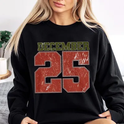December 25 Retro Christmas Sweatshirt, Halloween Gift, Gift For Women For Men, Y2k, Casual Top Unisex