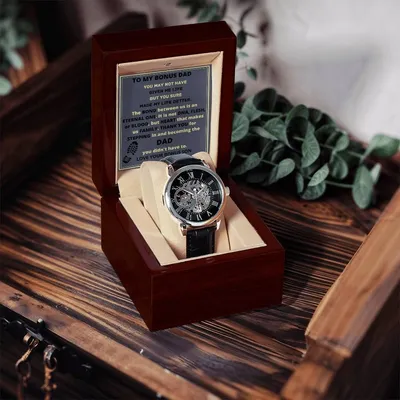 Men's Openwork Watch Gift For Bonus Dad.