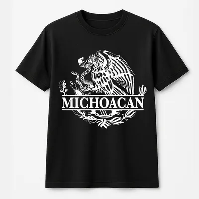 MichoacáN Eagle T-Shirt – Mexican Pride, Vintage Coat Of Arms Graphic, Latino Heritage T-Shirt, Women'S Tops