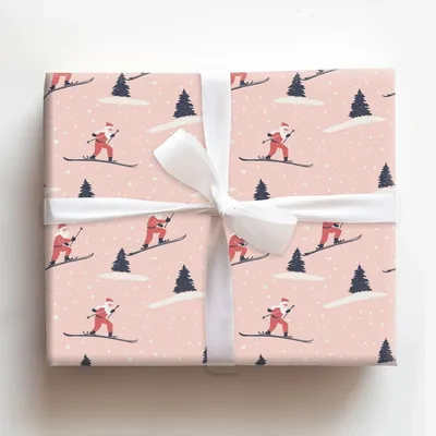 Slalom Sleigh Ride - Gift Wrap for Christmas, Holidays Wrapping Paper, Christmas Wrapping Paper