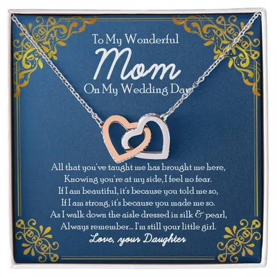Interlocking Heart Necklace Mother Of The Bride Gift From Daughter Mom Of Bride Present Jewelry Necklace As Wedding Gift Bridal Party Rehearsal Dinner Interlocking Hearts Necklace