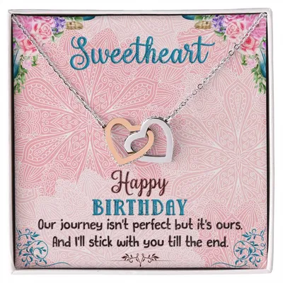 Gift For Her - Sweetheart Birthday Necklace Interlocking Hearts Necklace