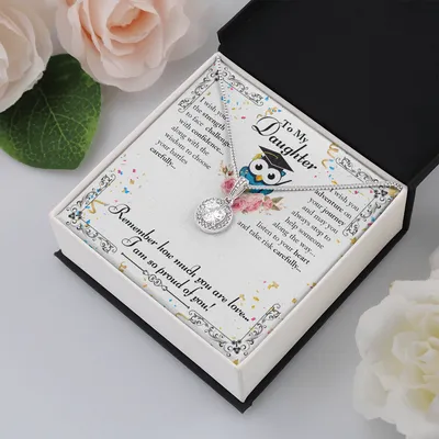 Personalized Graduation Gift Necklace For Girls - Jewelry Gift - Graduation Gift For Daughter From Mom, Mom To Daughter Graduation Necklace With Card, To My Daughter On Her Graduation Day Gift