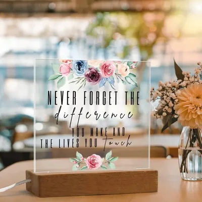 Never Forget The Difference - Retirement - Acrylic Square Plaque