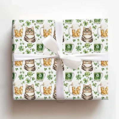 Brews with the Scottish Fold - Gift Wrap for Christmas, Holidays Wrapping Paper, Christmas Wrapping Paper