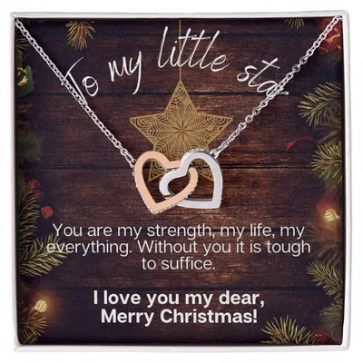 To My Little Star ⭐ - Perfect Christmas Gift 🎅🤶 Interlocking Hearts Necklace
