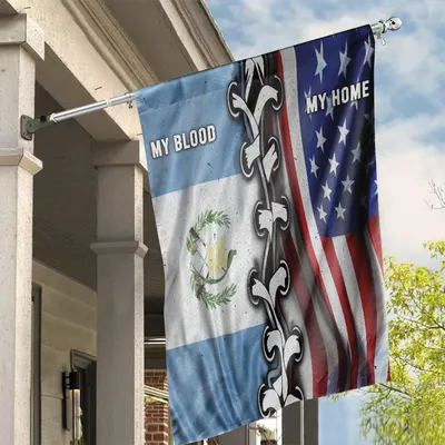 Guatemalan American My Home My Blood, House Flag Dercoration Vertical House Flag