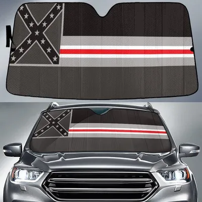 Mississippi Flag Thin Red Fire Line Printed Car Sun Shades Cover Auto Windshield PrintSyde