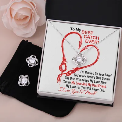 Love Knot Necklace & Earring Set - Best Catch Ever!
