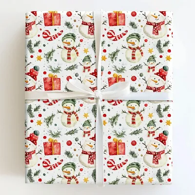 Snowman Mania - Gift Wrap for Christmas, Holidays Wrapping Paper, Christmas Wrapping Paper