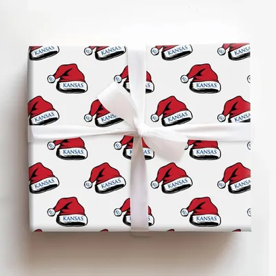 Rock Chalk Santa Hawk - Gift Wrap for Christmas, Holidays Wrapping Paper, Christmas Wrapping Paper