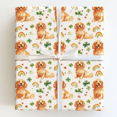 Rainbows with the Red Golden - Gift Wrap for Christmas, Holidays Wrapping Paper, Christmas Wrapping Paper