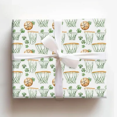 Full Court Clovers - Gift Wrap for Christmas, Holidays Wrapping Paper, Christmas Wrapping Paper