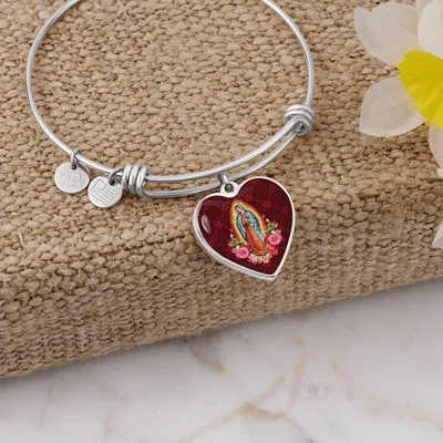 Our Lady of Guadalupe - Nuestra Señora De Guadalupe Heart Bangle