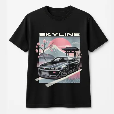 1990s Jdm Car Art Graphic T-Shirt T-Shirt R34 Gt R Skyline Japanese Tuner Culture Gtr T-Shirt,