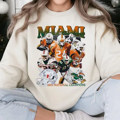 Miami Hurricanes Championship Sweatshirt Unique Hand Drawn Design Printed On Sweatshirt Style For Daily Wear Perfect Gift For Women
