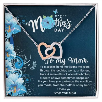 Infinity Love - To My Dearest Mom Necklace Interlocking Hearts Necklace