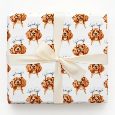 Cooking with the Cavapoos - Gift Wrap for Christmas, Holidays Wrapping Paper, Christmas Wrapping Paper