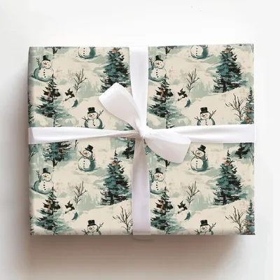 George Snow - Gift Wrap for Christmas, Holidays Wrapping Paper, Christmas Wrapping Paper