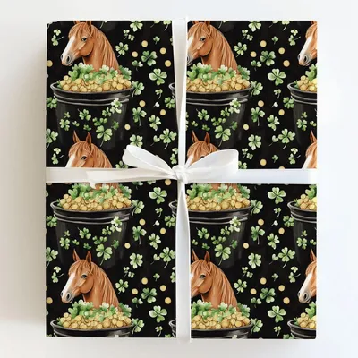 Golden with the Haflinger - Gift Wrap for Christmas, Holidays Wrapping Paper, Christmas Wrapping Paper