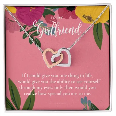 To My Girlfriend Girlfriend Necklace Anniversary Gift For Girlfriend Girlfriend Gift Gift For Girlfriend Necklace For Girlfriend Christmas Gift Birthday Gift Interlocking Hearts Necklace