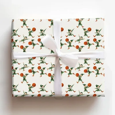 Elf on the Fast Break - Gift Wrap for Christmas, Holidays Wrapping Paper, Christmas Wrapping Paper