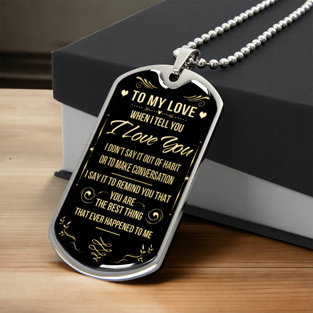 Necklace For Husband, To My Husband Dog Tag, Valentine's Day Gift For Husband, Thoughtful Gift For Husband From Wife - Army Tag Necklace, Dog Tag