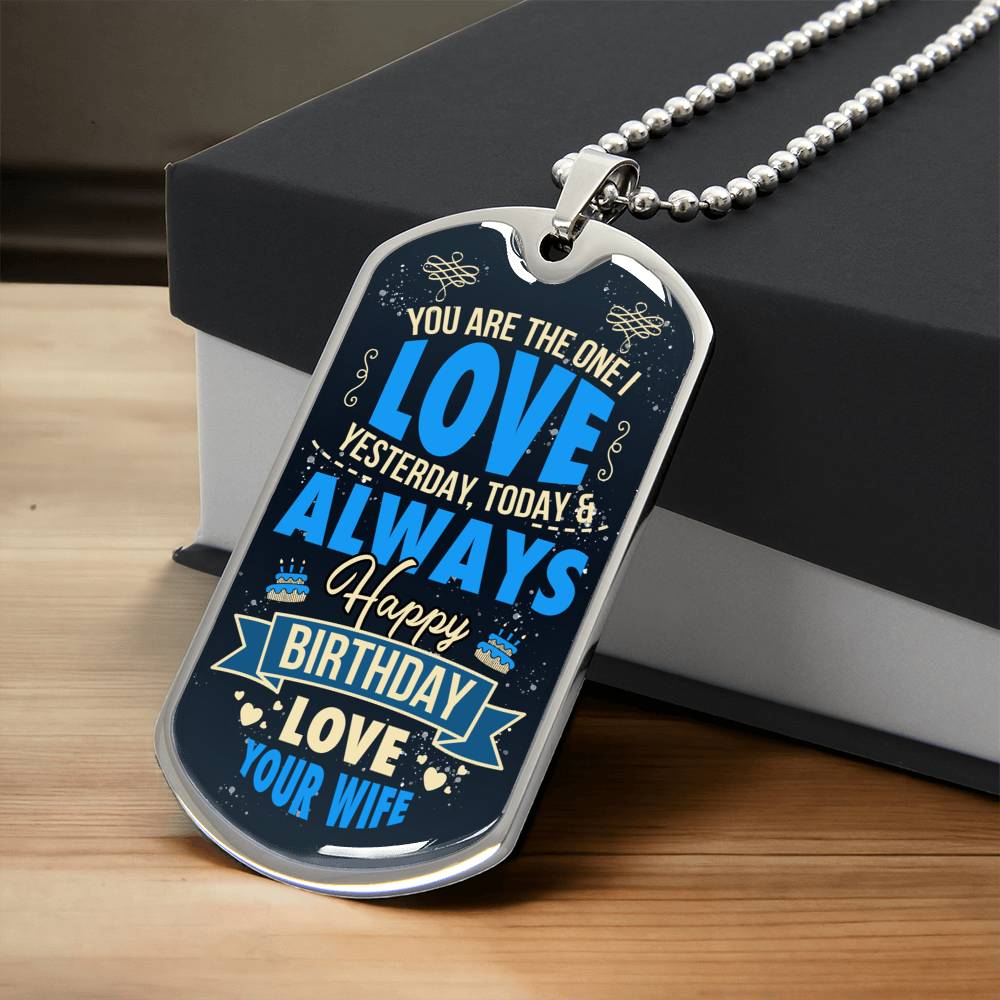 To My Husband Gifts, Anniversary Gift For Husband, Husband Birthday Gift, Personalized Mens Necklace, Boyfriend Gift - Army Tag Necklace, Dog Tag