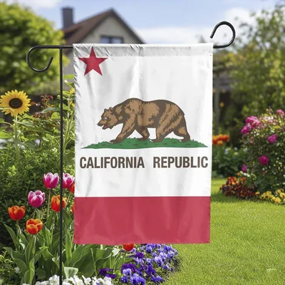 Vertical Garden Flag California Republic State Flag Bear Star Yard Decor Double-Sided Vertical Garden Flag