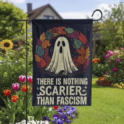 Vertical Garden Flag Ghost Autumn Leaves Halloween Yard Decor Double-Sided Vertical Garden Flag