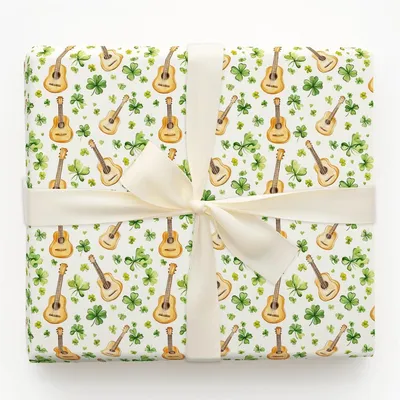 Shamrock Riffs - Gift Wrap for Christmas, Holidays Wrapping Paper, Christmas Wrapping Paper
