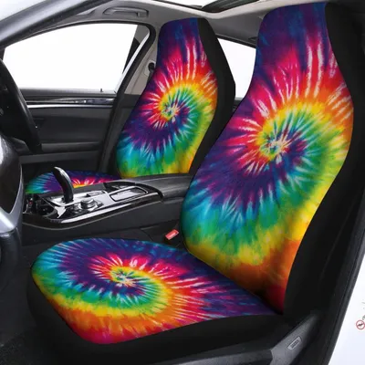 Rainbow Tie Dye Print Universal Fit Car Seat Covers